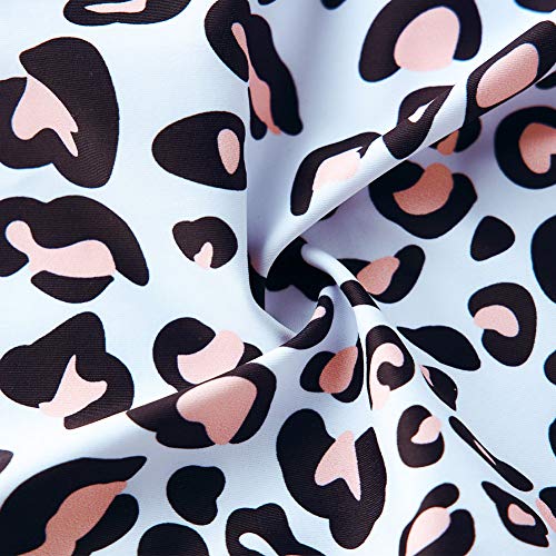 RAISEVERN Toddler Baby Girls Swimsuit Ruffles Bathing Suit Cute Leopard Spot Zebra Animal Printed Beach Sport One Piece Swimwear Backless Bikini Quick-Dry Tankini for 3t 4t Little Girl Black