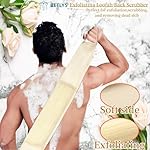Natural Loofah Sponge Exfoliating Body Scrubber, Loofa Back Scrubber for Shower Set for Men and Women (3 Pack), Luffa Sponge Pads & Exfoliating Glove Deep Clean & Invigorate Your Skin, Yellow - Image 3