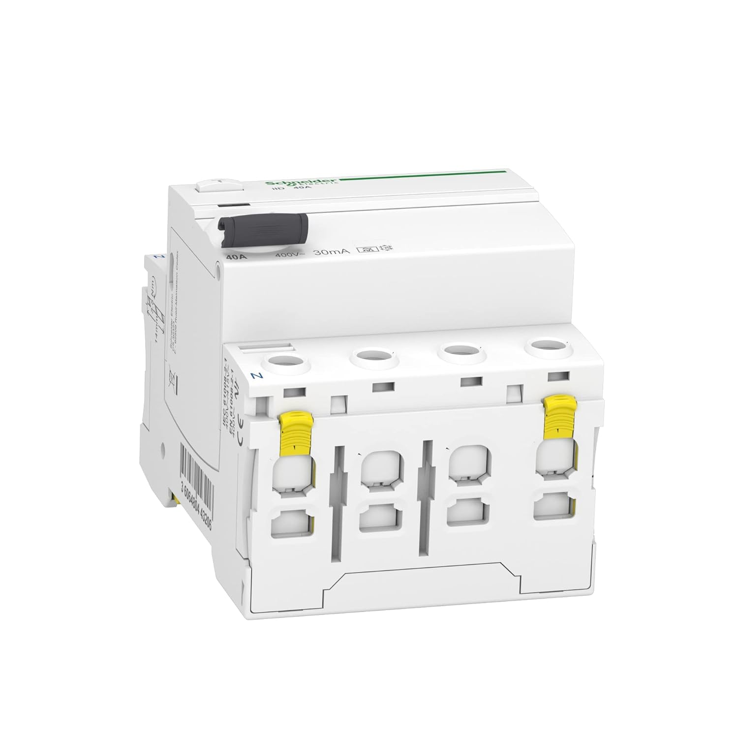 Schneider A9Z21440 Disjoncteur différentiel iID, 4P, 40A, 30mA type A, Blanc