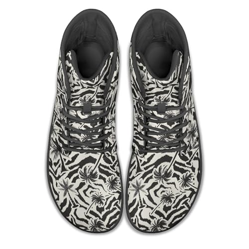 Image of Fashion Print Womens Mens High Top Barefoot Sneakers Flat Shoes