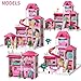 TEMI Villa Toys for 3 4 5 6 7 8 Years Old Girls - 4 Storeys 10 Rooms, Indoor Playset with 2 Dolls Figures, Furniture and Accessories, Pretend Girls Plays, Building Toys, Gifts