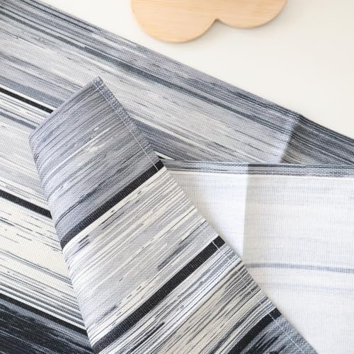 OYIMUA Grey Striped Vintage Table Runner, Rustic Farmhouse Style Kitchen Dining Table Decoration for Home Party Decor 13x72 Inch by OYIMUA - Image 5