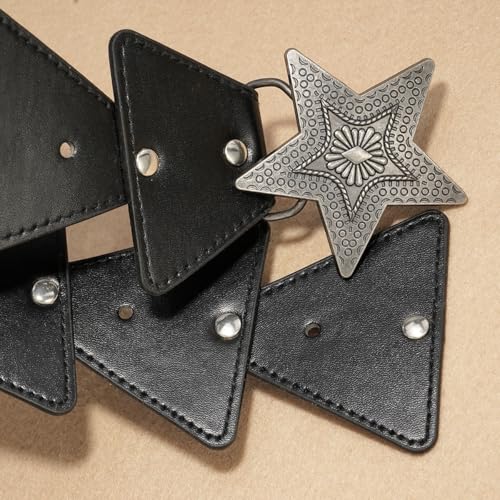 Women Western Wide Leather Belt Vintage Boho Waist Belt for Dresses Jeans3