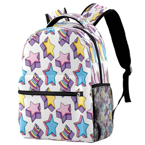 Sac à dos d'école ergonomique contre le mal de dos avec grand rangement multicolore en toile