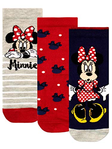 Disney Calcetines Paquete de 3 para Niñas Minnie Mouse