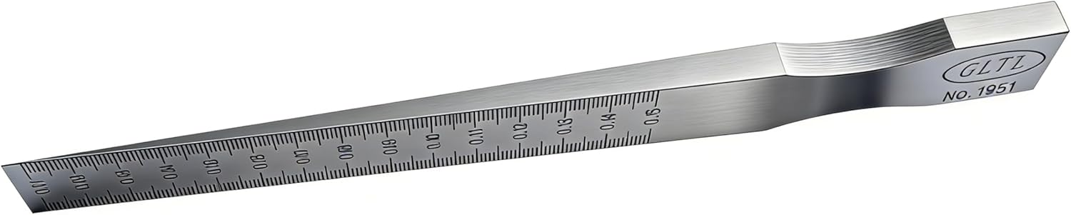 Taper Gap Gauge 0.01"-0.15" - Direct-Reading Inch Measurement Tool for Mold/Electrical Components with Laser Scales & Anti-Corrosion Coating,0.001" Graduation