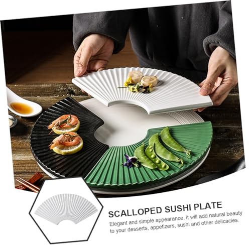 Plato cerámico japonés para sushi estilo abanico miniatura 5