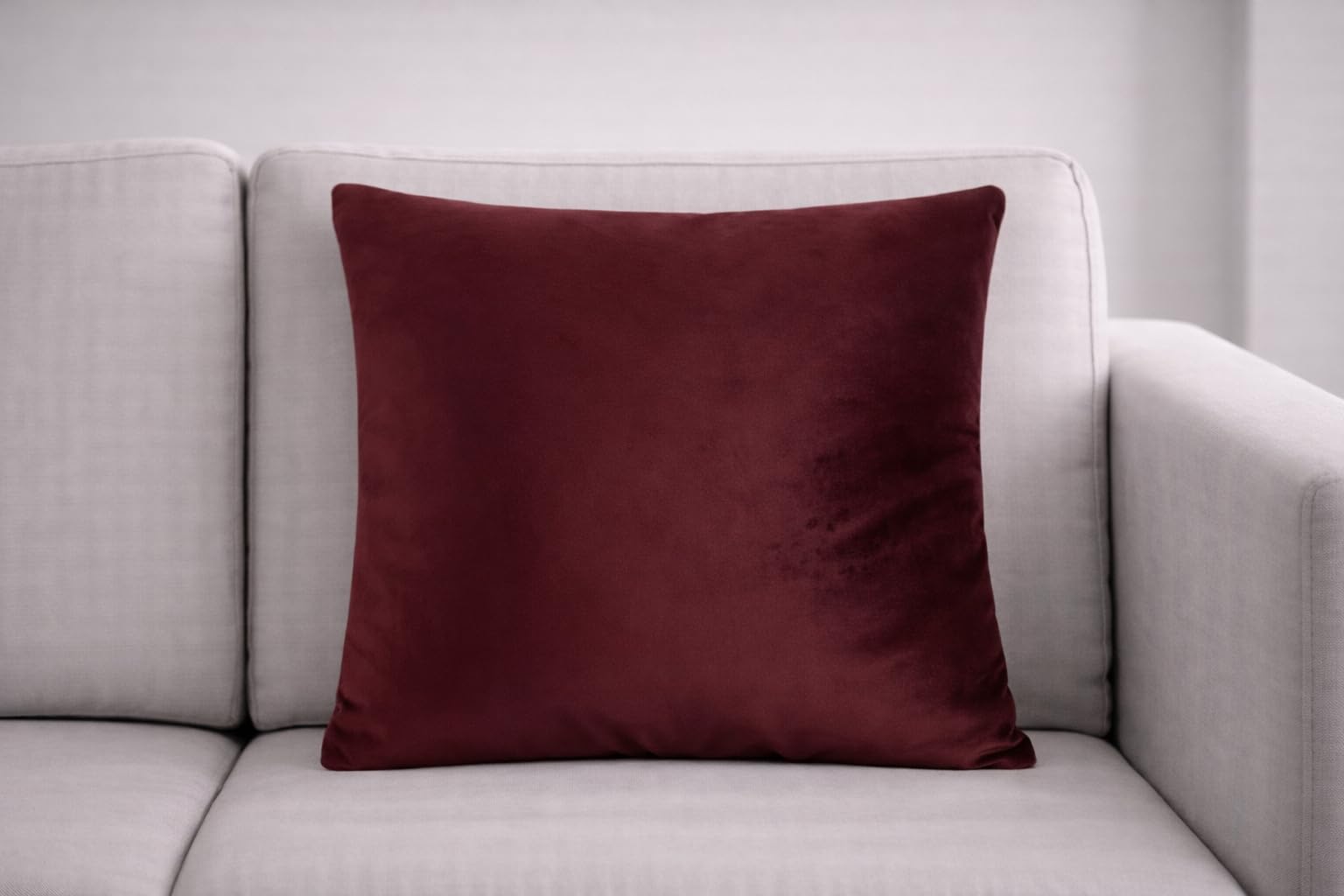 Seechoo Velvet Cushion Covers Pack of 2, Large 55x55cm (22x22 Inch), Soft Luxury Velvet Sofa Cushion Covers, Decorative Throw Pillow Covers for Living Room Bedroom (Burgundy) — image 1