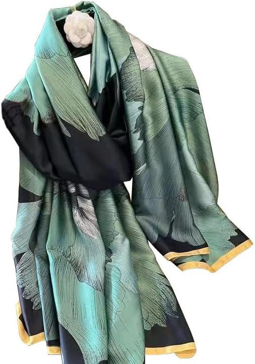 100% Silk Feeling Scarf - Women's Long Satin Designer Scarf - Lightweight Wraps