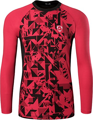 jeansian Herren Casual Long Sleeves Quick Dry T-Shirts Wicking Running Sport Tee Shirt Top LA197 Red L Cover