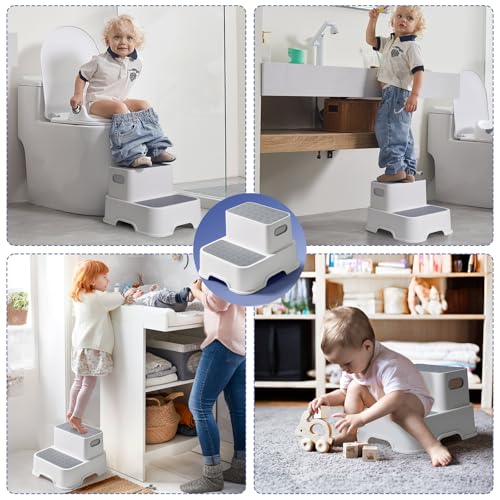 DEANIC Toilettensitz für Kinder mit Tritthocker, Toilettensitz mit Treppe und 2 Stufen Hocker… – Ansicht 5