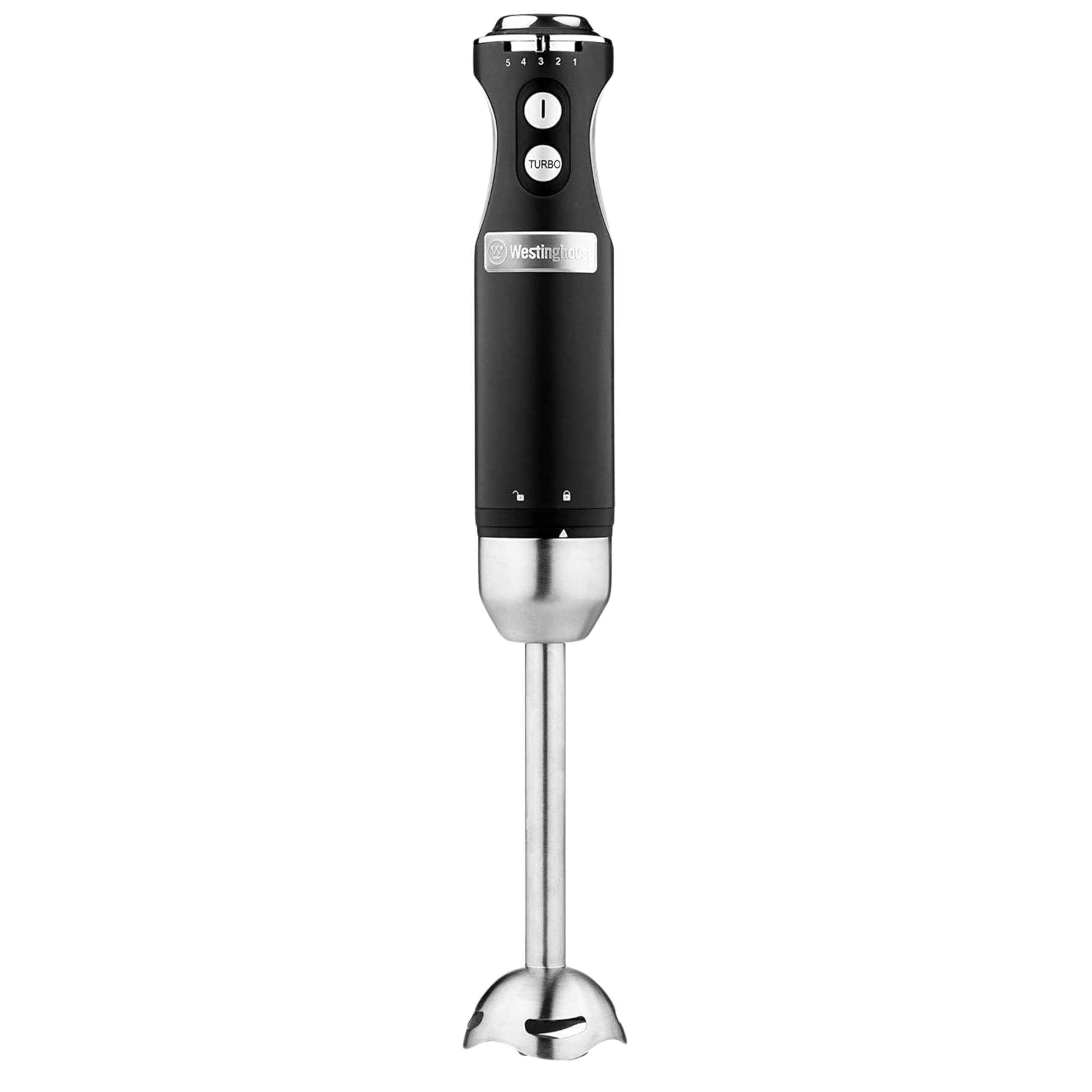 Westinghouse Retro Hand Blender - 600W Handheld Stick Blender for Kitchen - Stainless Steel Electric Soup Blender - Food Mixer with Various Speeds and Turbo Setting, Comfortable Soft Grip - Black