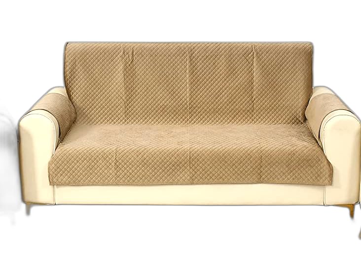Image of Fashion Throw Sofa Cover, Sofa Cover for Living Room (45 inchx52 inch), Sofa Slipcovers (2- ARMREST Included), Furniture Cover (2 Seater, Dark Grey)