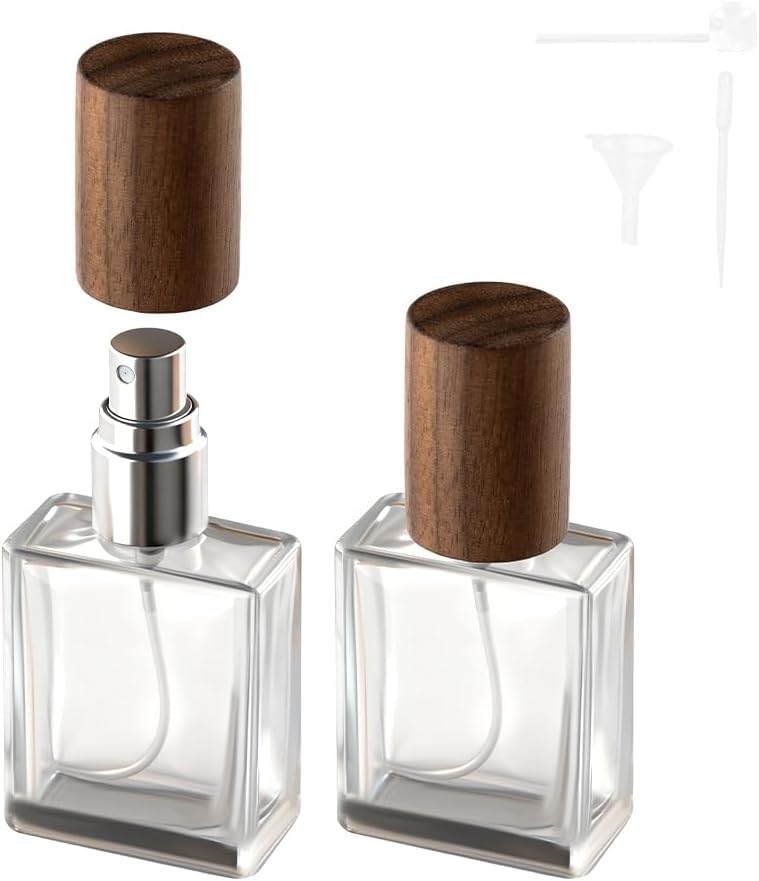 Perfume Atomizer Glass Refillable Travel Bottles Portable Leakproof Empty Fragrance Spray Container for Perfume Aftershave Holidays Night Out Mini Atomizer Bottles for Travel 2 Pcs 15ml