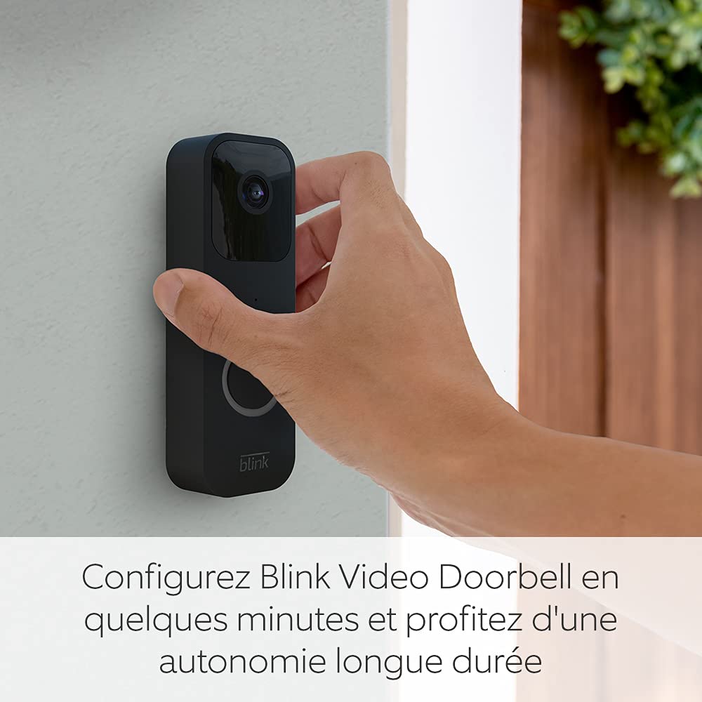 Blink Sonnette Vidéo | Système audio bidirectionnel, vidéo HD, longue autonomie, détection de mouvements, notifications de sonnette dans l'application, fonctionne avec Alexa | Blanc