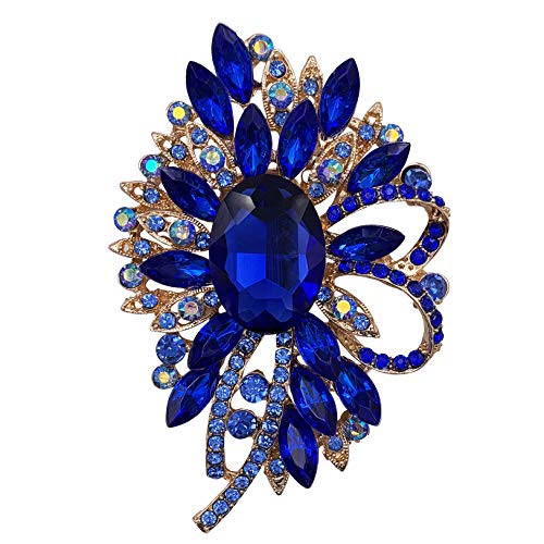 Image of SELOVO Big Large Flower Bow Brooch Scarf Decoration Brooch Pin Gold Tone