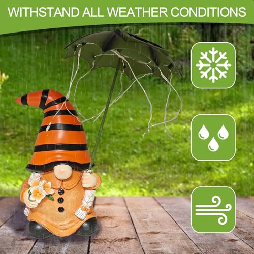 Outdoor Decor Garden Gnome Statues, Garden Gnomes Outdoor Funny with Solar Lights Waterproof - Image 4