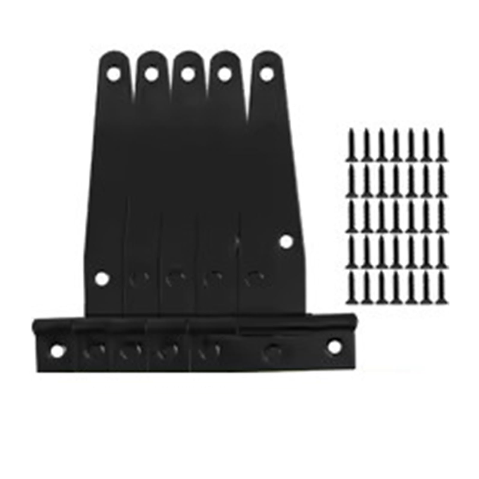 Heavy Duty Black T Shape Iron Hinges Galvanized Door Gate Hardware Shed Cabinet Barn Room Strap Hinge with Screw(5Set-12x6.5cm)
