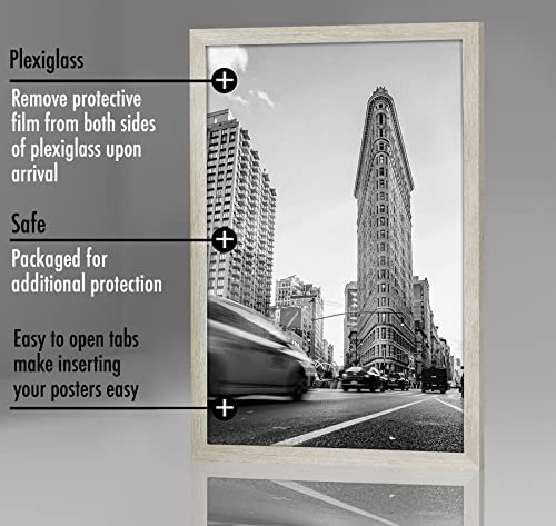 Image of Americanflat 24x36 Poster Frame - Gray Engineered Wood with Polished Plexiglass - Wide Picture Frame for Vertical or Horizontal Wall Display - Epic Collection - Gray