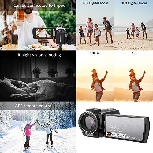 Jopwkuin Unterstützung für Loop Recording HD Digitalkamera 16X Intelligent Zoom Camera, für SLR-Kamera, Digitalkamera… – Bild 3