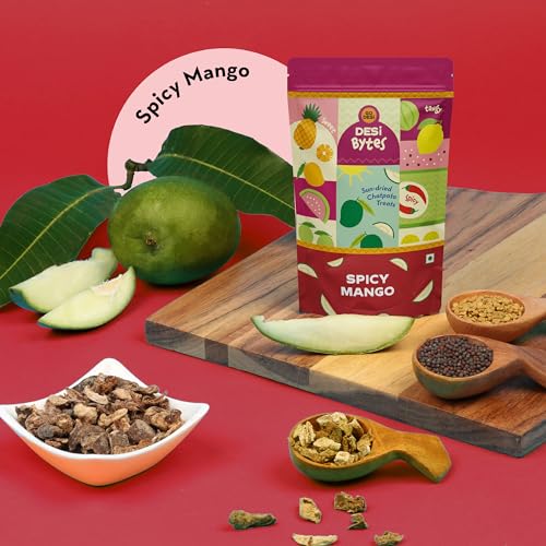 Image of GO DESi Spicy Mango Candy, 200g, Fruit Snacks, Mouth Freshener, Mango Bites, Dehydrated (Pack of 3)