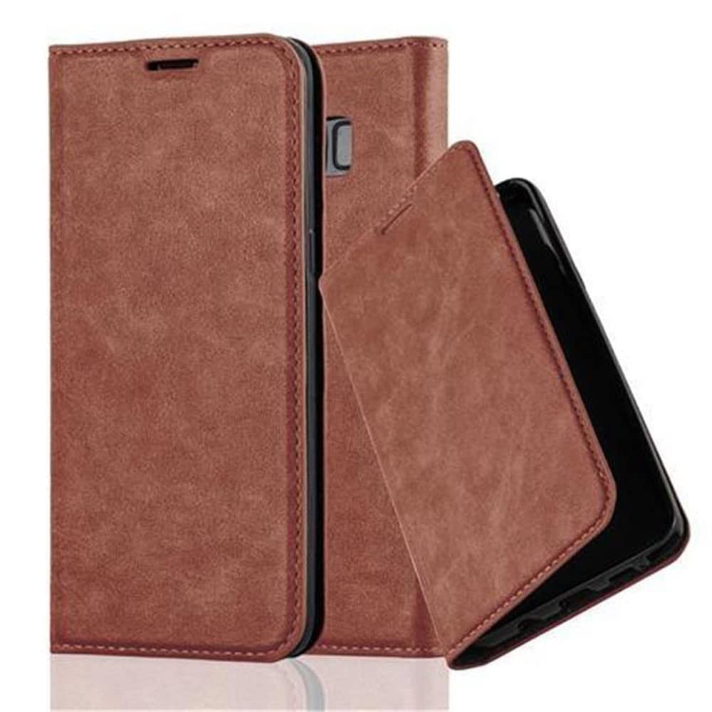 Cadorabo Hülle für Samsung Galaxy S8 – Premium Kunstleder Flip Cover in Braun