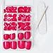 LuckForever Short Press on Toenails 240pc Glossy Neon Pink Press on Toenails Short Square Fake Toe nails Full Cover 10 Nail Adhesive Tabs,Small Wooden Sticks & Nail Files False Toenails for Women