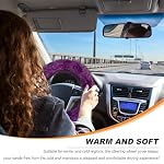 Fluffy Steering Wheel Cover, 15 inch Non-Slip Steering Wheel Protector for Winter Warm, Soft Microfiber Plush Wheel Cover Car Cute Decorative Accessories for Women Men (Purple) - Image 5