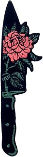 ZEGINs Flower from Dagger Patch Embroidered Applique Iron On Sew On Emblem