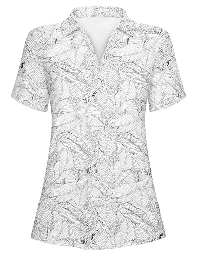 Image of Cucuchy Womens V Neck Golf Polo Shirts Moisture Wicking Sports Workout Tops