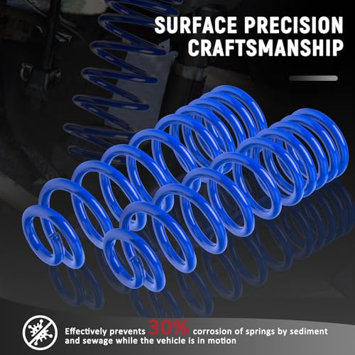 Image of 929-928 Rear Heavy Duty Coil Springs for 2009-2018 Ram 1500 2wd 4wd with 70% Extra Load Capacity (1200 Pounds) with a Subtle Height Adjustment, Blue
