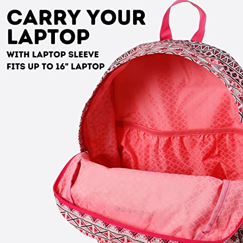 Image of J World Oz Middle School Backpack for Girls & Women. Cute Kids Laptop Bookbag, Skandi Pink
