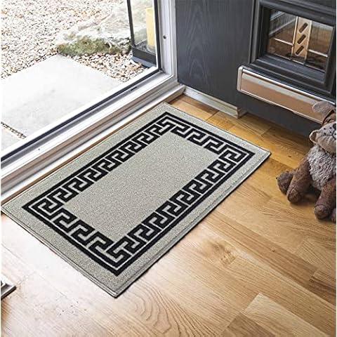 Washable Non-Slip Greek Key Door Mat Cover