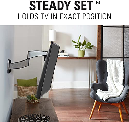 Sanus Premium Full Motion Tv Wall Mount For 19" - 40" Tvs - Stainless Steel Finish With Fluidmotion Design For Smooth Extension, Swivel And Tilt- Low Profile Tv Bracket With Easy 3 Step Install #TOP2