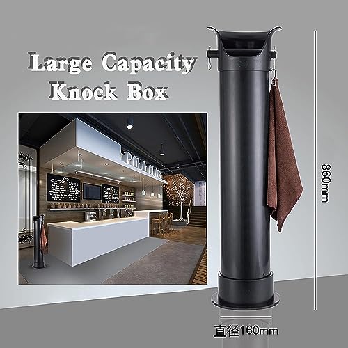 PACUM Commercial Floor Standing Coffee Grounds Container, 33.85In Tall Espresso Knock Box with Shock-Absorbing Knock Bar for Coffee Shops and Home Kitchens - Image 3