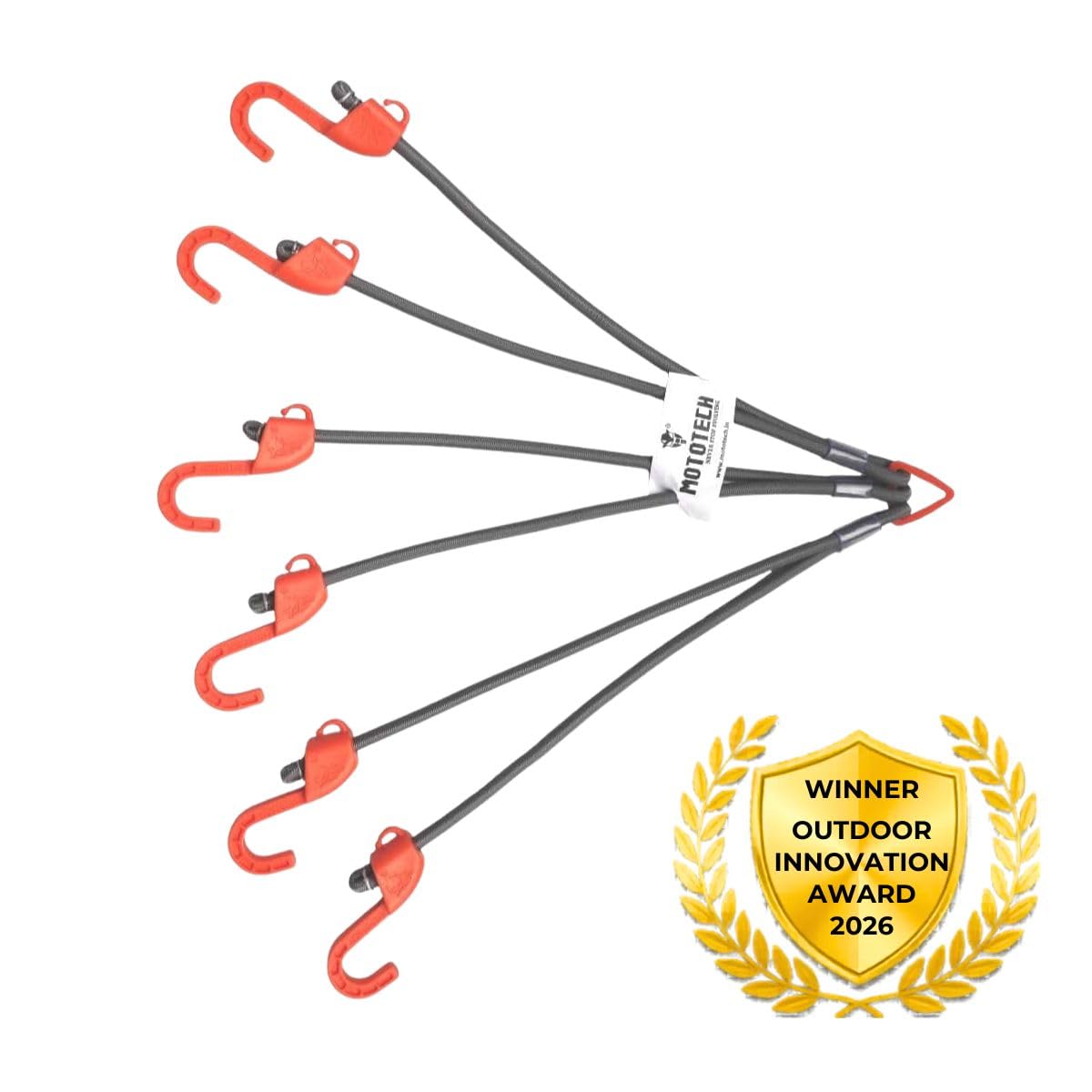MOTOTECH Hexapod Bungee Tie-Down System - 32" / 80cms - Grey + Orange -Proudly Made in India — Amazon image 2