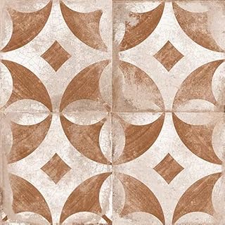 San Marino 8.7 x 8.7 Genuine Porcelain Wall Floor Tile Antique/Weathered Terra Cotta and Linen (4 Piece Pack)