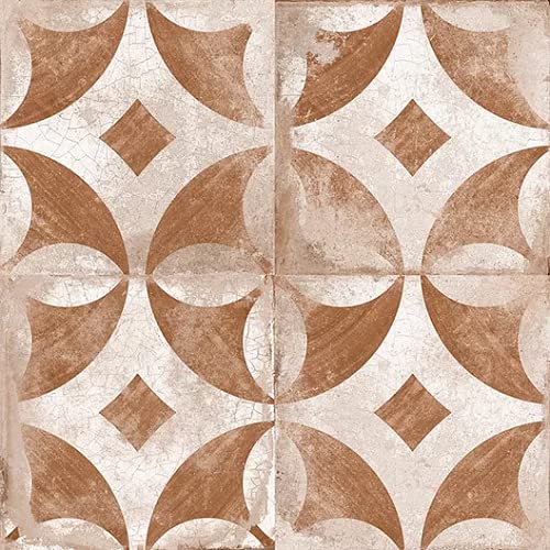 8.7 x 8.7 San Marino Genuine Porcelain Wall Floor Tile Weathered Terra Cotta and Linen (4 Piece Pack)…