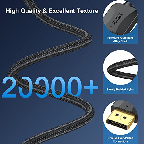 Xiayriky 4K Displayport To Displayport Cable 10 Feet, 10-Pack Dp To Dp Cable, Display Port Cable 10Ft - 4K 60Hz, 2K 144Hz, 2K 165Hz For Computer, Laptop, Tv, Docking Station, Graphics Card And More #TOP7