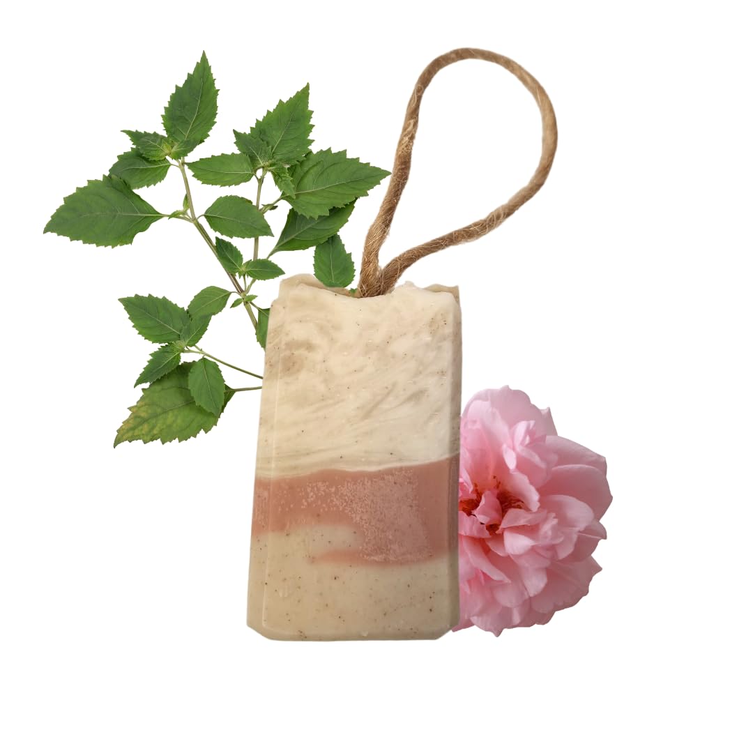 Soap on a Rope, Patchouli Rose, Plastic Free, Vegan, Palm Free Handmade in Devon uk - Image 4