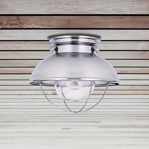 Plafón de acero inoxidable Sea Gull Lighting Sebring con latón cepillado 2