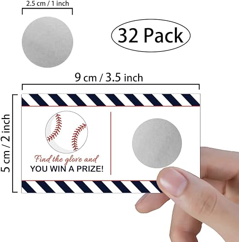 Miniatura 2 de REWIDPARTY Tarjetas de juego para raspar con temática de béisbol (32 piezas) Tarjetas de juego para raspar de béisbol de clase Reunión de béisbol