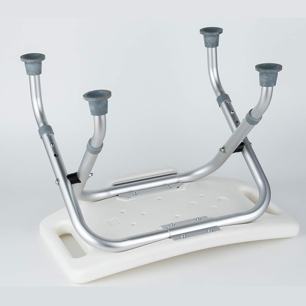 Asiento de Ducha Plegable con Reposabrazos y Pies Antideslizantes,Taburete de Baño de Altura Ajustable,Brindar Asistencia para Ancianos y Discapacitados