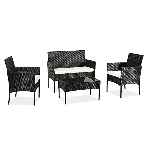 Three Colors Patio Furniture Set Outdoor Living Room Balcony Rattan