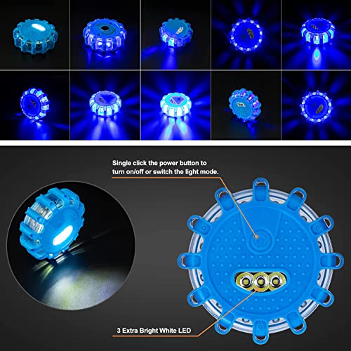 CICMOD LED Road Flares Roadside Safety Emergency Lights Beacon Disc Flashing Warning Flare Kit for Car Truck Boat - 6 Pack - Thumbnail 5