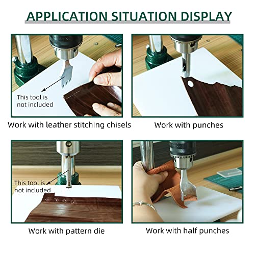Yvokern Leather Punch Hole Tool Hand Press Puncher Manual Stamping Machine For Punching Leather Holes With 3-16Mm Chuck And Half-Round Punch Kit Get Your Craft Work Slient (Yvk-16S-Pp-Ck2) #TOP1