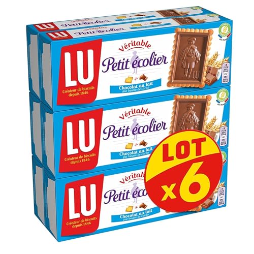 LU Petit Ecolier - Biscuit au Chocolat au Lait - Idéal pour le Goûter - Lot de 6 Boîtes de 150 g