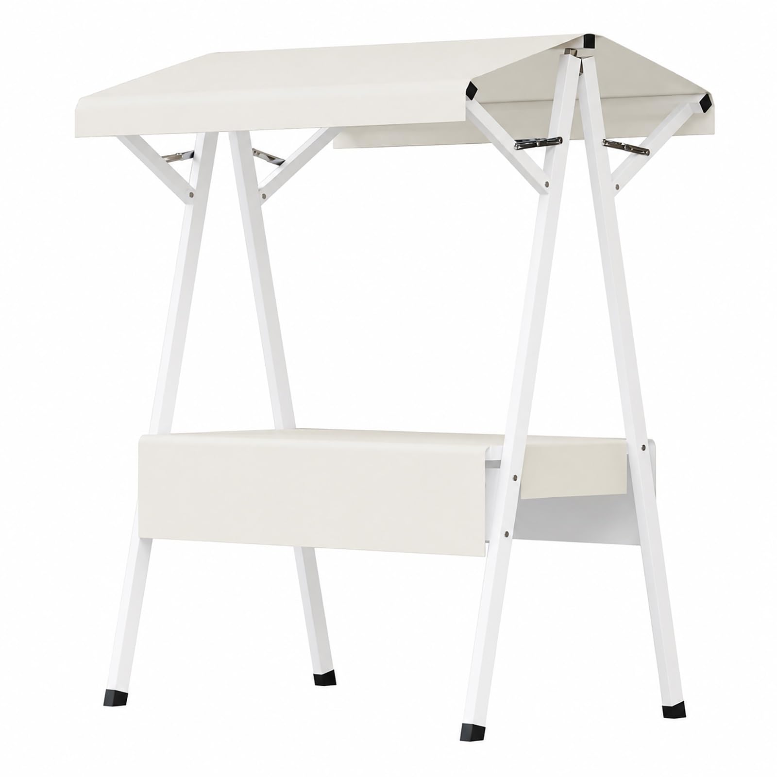 Foldable Street Vendor Food Cart with Canopy, Metal Farmers Market Stand
