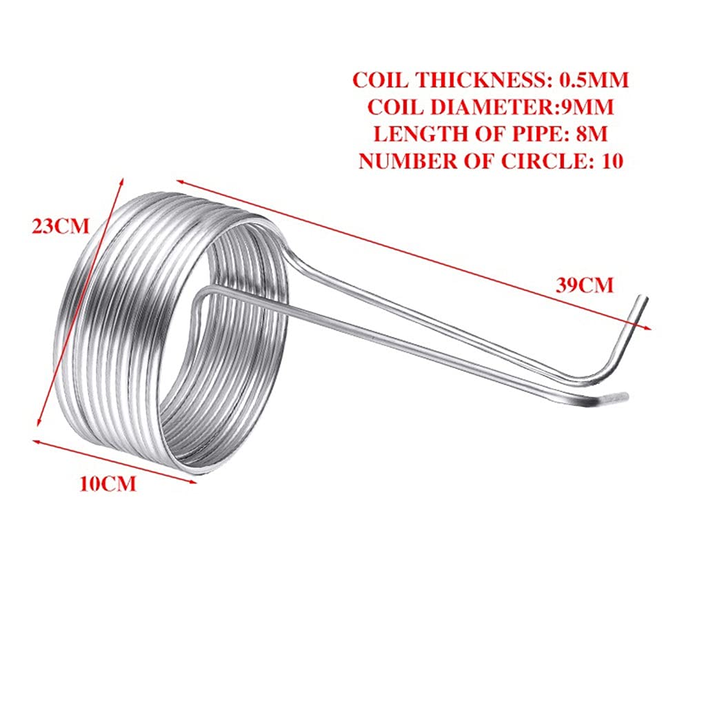 1 Pz Tubo Del Refrigeratore Di Immersione In Acciaio Inossidabile, Birra Birra Eccellente Refrigeratore Di Wort, Casa FAI DA TE Parte Della Macchina Per Il Vino (Size : 9.52x0.5x7.8m Single)