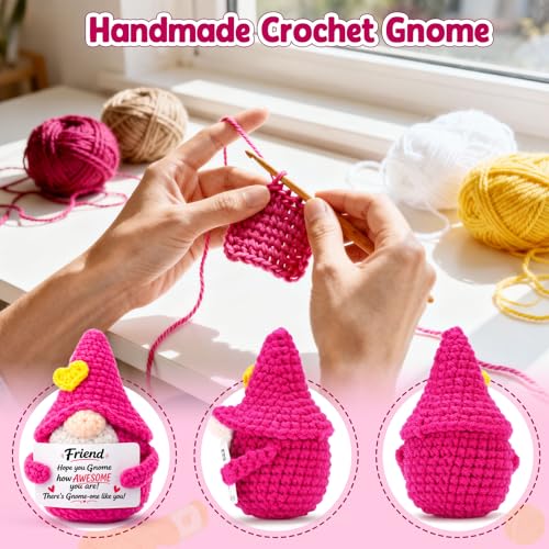 Friend Friendship Gifts for Women - Back to School Gifts for Students Funny Crochet Gnome Gifts for Bestfriend Best Friend Friends Female Work Bestie BFF Girls Birthday Friendsgiving Christmas - Image 3